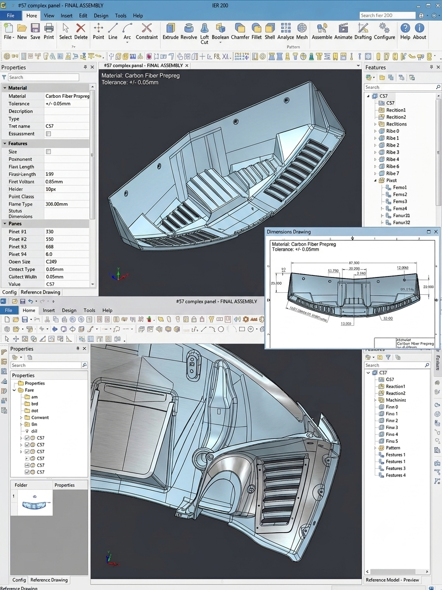 Composite production tools, molds, and racing parts