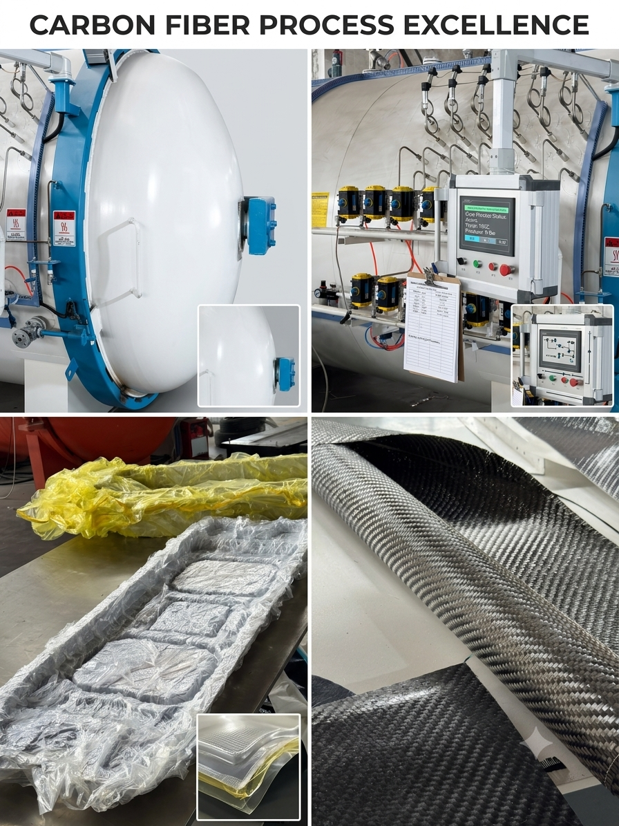Carbon fiber interior components and workshop materials